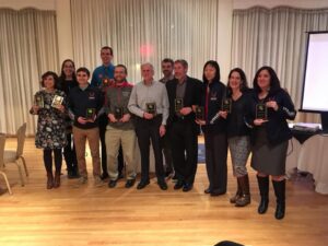 2017 Racing Award winners — with Suzanne Barker, Christine Johnson Houde, Mark Furler, Brandyn Naro, Trevor L Ward, Brian Ruhm, Lin Zhang, Jennifer Jordan and Emily Cunha.