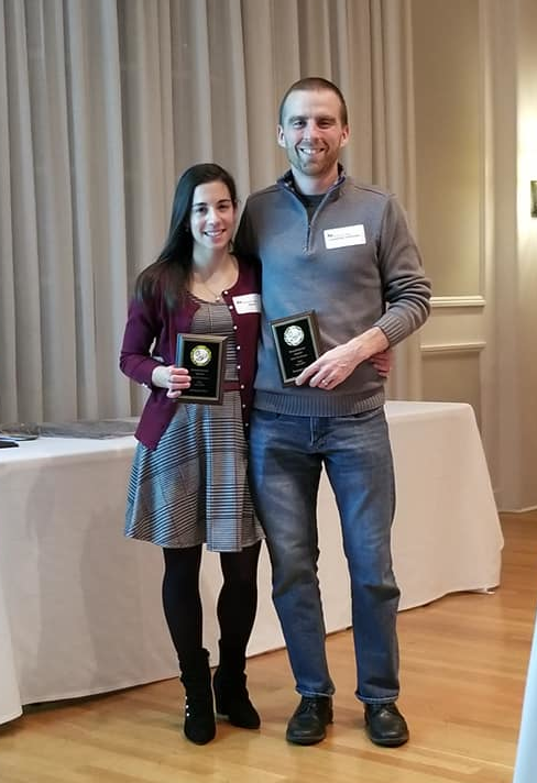 Amanda & Brandyn accepting awards at the Annual Awards Dinner in January 2020