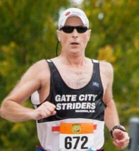 Bob Thompson: I prefer the old school GCS uniforms with the red stripe. These singlets came about when GCS Racing team was sponsored by Avia and Sunshine Sports in the late 80's.